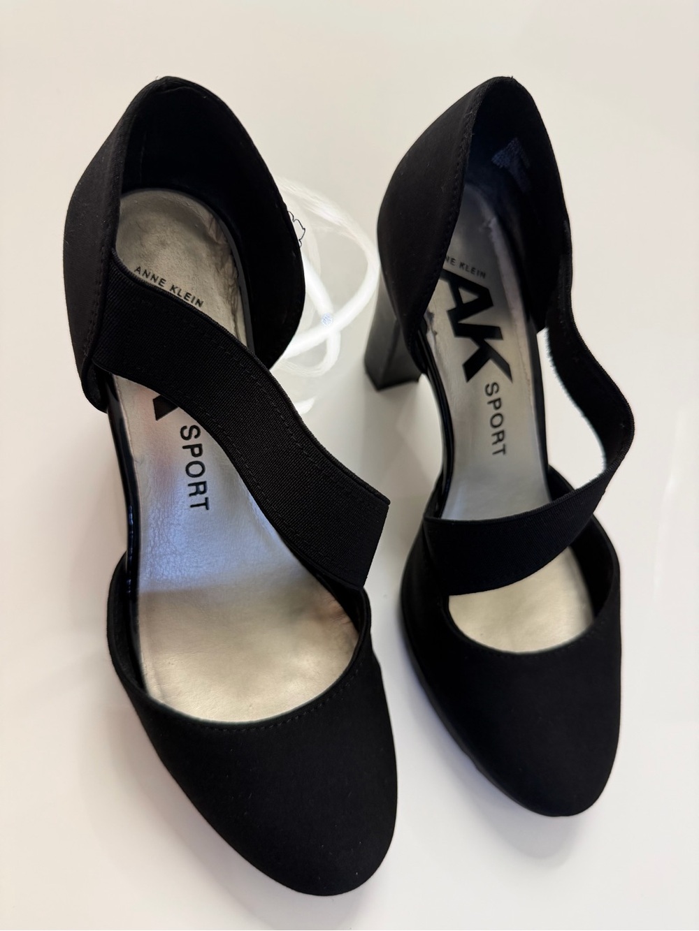 2 Pairs of Anne Klein Sport Black Crisscross Block-Heel Pump